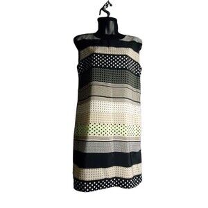 Cato Lined Multicolored Geometric Print Sleeveless Sheath Dress Size Small